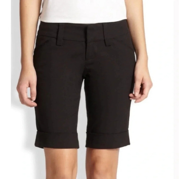 Alice + Olivia Pants - Alice + Olivia black stretchy Bermuda Shorts size 4